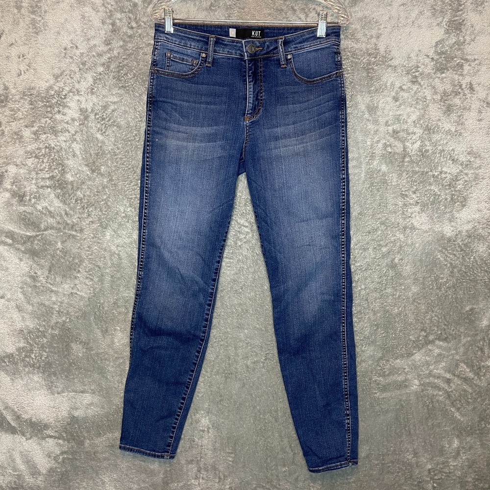 Kut from the Kloth Women Diana Fab Ab Skinny Jean 8 Mid Rise Stretch Dark Wash - Picture 1 of 11